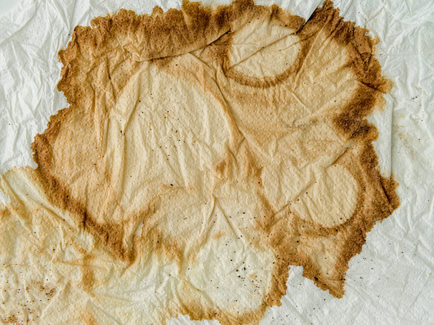 Textura de una toalla de papel, con mancha de café - Foto, imagen