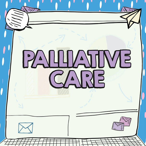Ruční psaní znamení paliativní péče, Internet Koncepce specializované lékařské péče pro předvádění s vážným onemocněním - Fotografie, Obrázek