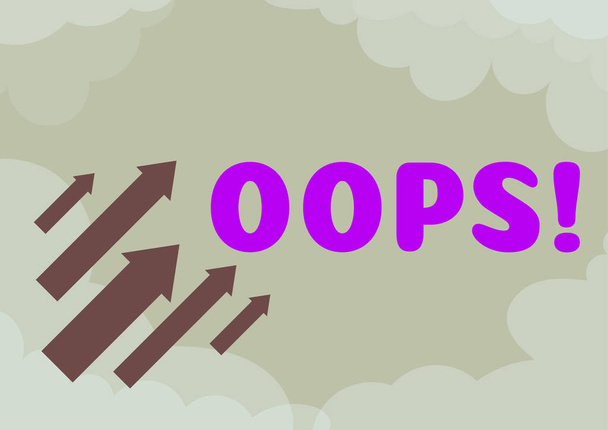 Ручний написання підпису Oops, огляд бізнесу використовується, щоб показати визнання помилки або незначний нещасний випадок вибачень - Фото, зображення