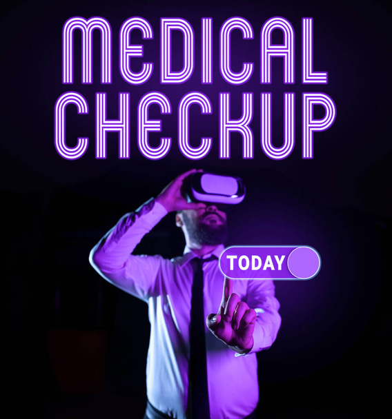 Visualizzazione del segno Controllo medico, Panoramica aziendale visita medica per testare il tuo stato generale di salute - Foto, immagini