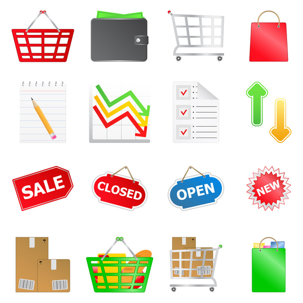 Shopping Icons - Vektor, obrázek