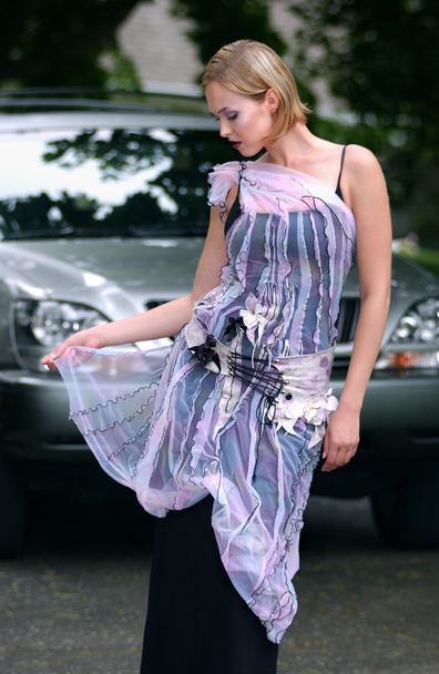 Model wearing hi-fashion couture dress - Фото, зображення