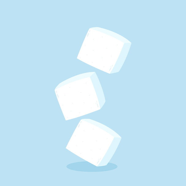 Barre à sucre pour Café concept vectoriel illustration. Une pile de cubes de sucre. Sugar cube vecteur de dessin animé. - Vecteur, image