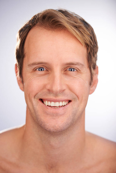 Great skin makes him feel great too. Cropped studio portrait of a handsome man - Photo, Image
