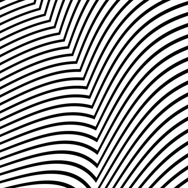 Siyah çizgili bir desenin vektör çizimi. Hipnoz spirali. Siyah ve beyaz dikişsiz dalga çizgisi deseni. Eğri Çizgili Soyut Çizgili Vector Çizgileri Soyut Siyah ve Beyaz. Dalgalı çizgilerin soyut deseni ya da dalgalı üç boyutlu kabartmalı rahatlama deseni. - Fotoğraf, Görsel