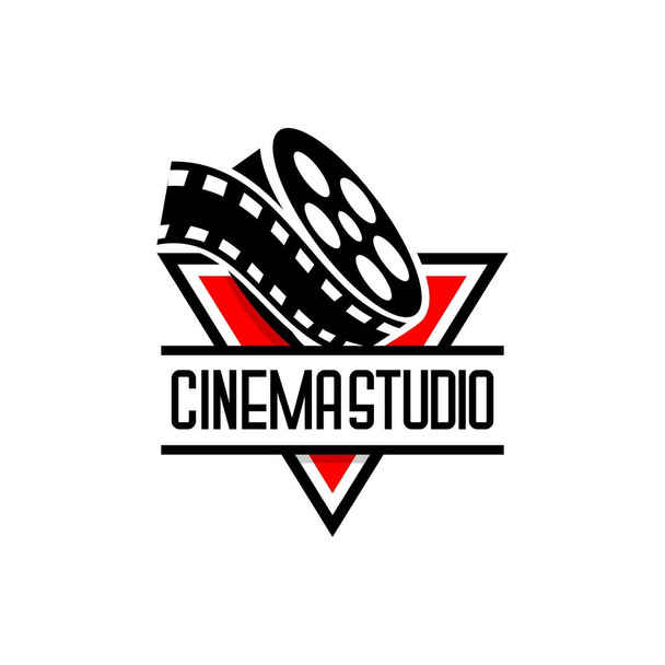cinema logotipo vetor, rolo filme vetor no fundo branco - Vetor, Imagem