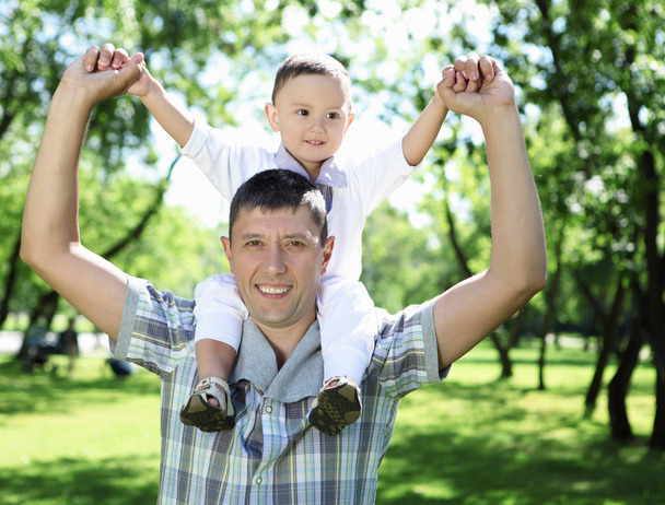 Father with his baby boy outdoors - Foto, Bild