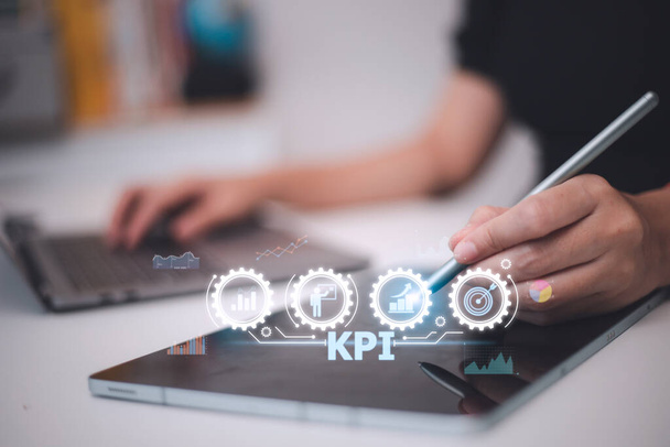 KPI Indicador de rendimiento clave Business Internet Technology Concept. - Foto, Imagen