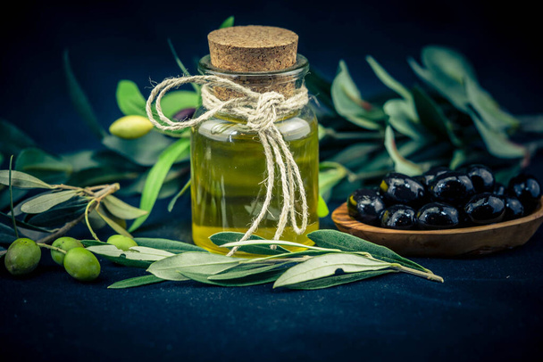 cold pressed extra virgin olive oil  - Photo, Image