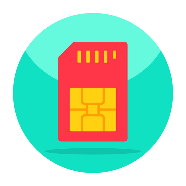 Płaska ikona projektu karty SIM - Wektor, obraz