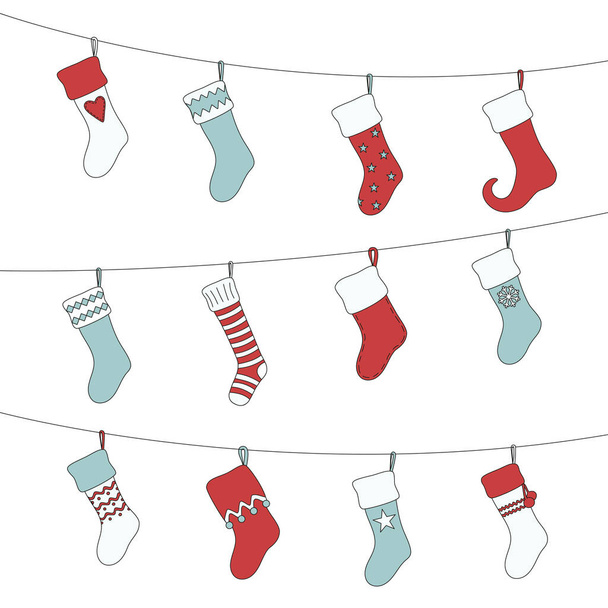 Set di calze natalizie
 - Vettoriali, immagini