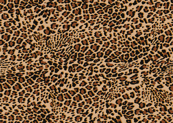 Pełny bezszwowy gepard lampart tekstury zwierzęcy wzór skóry. Brązowy materiał włókienniczy. Nadaje się do użytku w modzie. Ilustracja wektora. - Wektor, obraz
