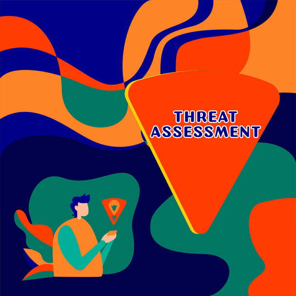 Conceptual caption Threat Assessment, Panoramica aziendale che determina la gravità di una potenziale minaccia - Foto, immagini