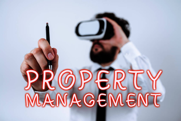 Conceptual caption Property Management, Business concept Overseeing of Real Estate Preserved value of Facility - Photo, Image