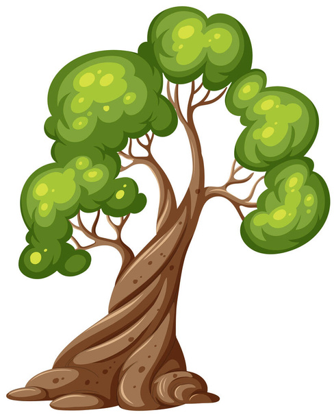 An isolated tree cartoon illustration - Vector, Image