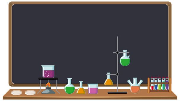 Blanco schoolbord wetenschap banner illustratie - Vector, afbeelding