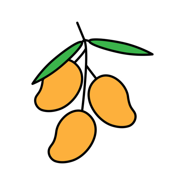 Illustration isolée vectorielle de modèle de conception de cliparts de ferme d'icône de fruit de mangue - Vecteur, image