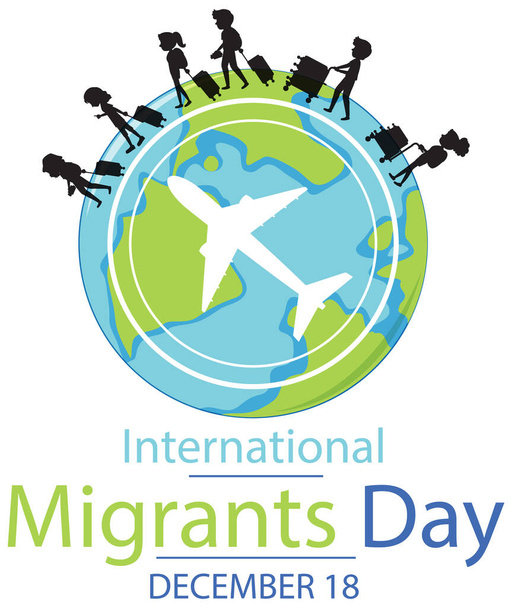 Иллюстрация к Международному дню мигранта - Вектор,изображение
