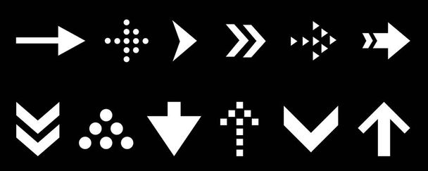 Establecer icono de flecha. Colección diferentes flechas signo. Flechas vectoriales negras - Vector, Imagen