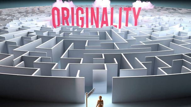 Originalidad y un camino desafiante que conduce a ella - confusión y frustración en su búsqueda, viaje complicado a la Originalidad - Foto, imagen