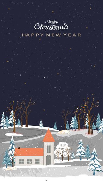 Scena invernale paesaggio con neve copertura foresta pino e montagne, Verticale Paese delle meraviglie invernale con agriturismo nel villaggio, Vector Horizon banner per le vacanze di Natale, Anno nuovo 2023 sfondo - Vettoriali, immagini