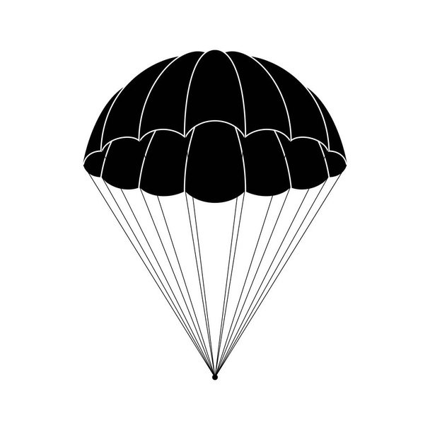 Parachute icoon geïsoleerd op witte achtergrond. Gratis afdaling en vlucht in de ruimte levering geschenken en goederen met plotselinge aangename verrassing hulp. Vectorillustratie. - Vector, afbeelding