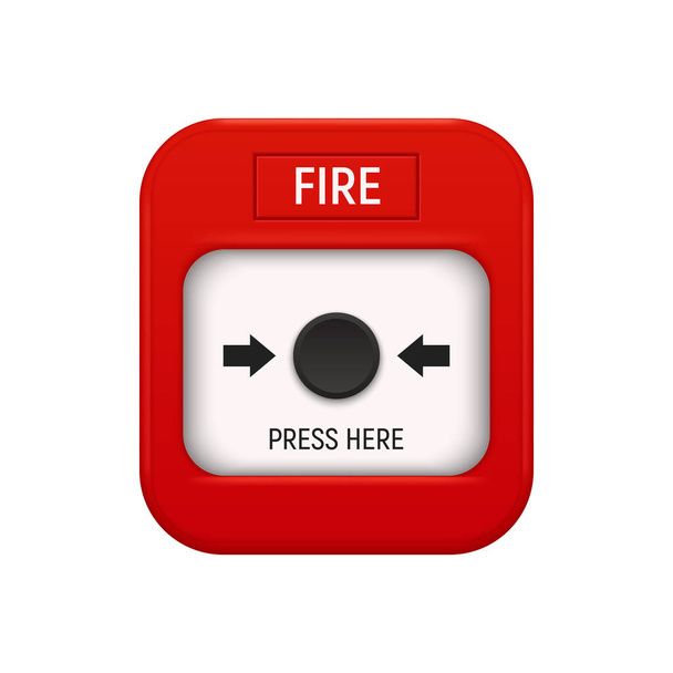 Brandblusser infografische compositie met realistisch beeld van brandblusapparaat vector illustratie - Vector, afbeelding