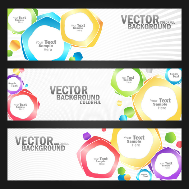 Abstract colorful banners set - Vector, imagen