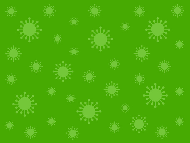 Een gekleurde achtergrond met coronavirussen in patroon - Vector, afbeelding