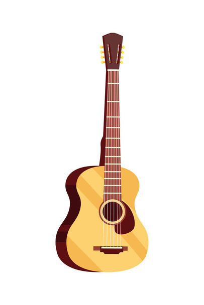 diseño de guitarra acústica sobre blanco - Vector, Imagen