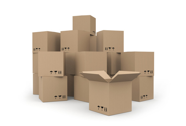 Cardboard boxes - Φωτογραφία, εικόνα