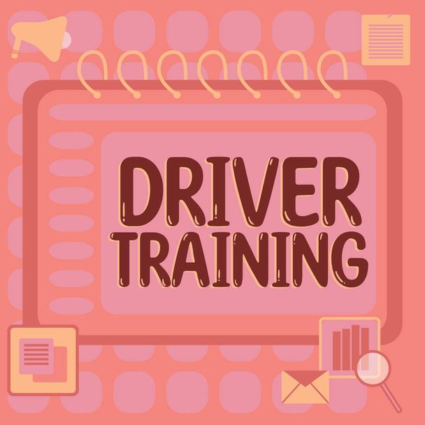 手書きの記号ドライバのトレーニング,単語は、車を運転する方法を教える研究の過程で書かれています - 写真・画像