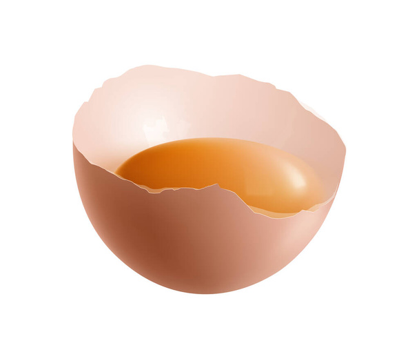 Composizione delle uova di gallina con immagine alimentare realistica isolata su sfondo bianco illustrazione vettoriale - Vettoriali, immagini