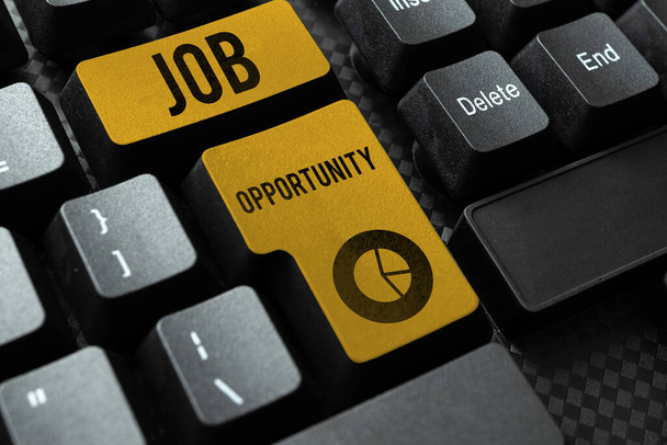 Leyenda conceptual Oportunidad de empleo, Palabra Escrito en una oportunidad de empleo o la oportunidad de conseguir un trabajo - Foto, imagen