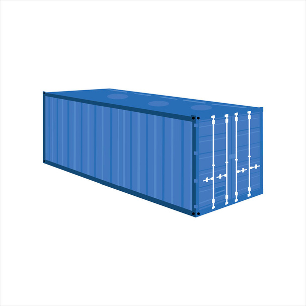 Frachtcontainer-Vektor. Seitenansicht. Lieferung, Transport, Frachtführungskonzept. Vektorillustration - Vektor, Bild