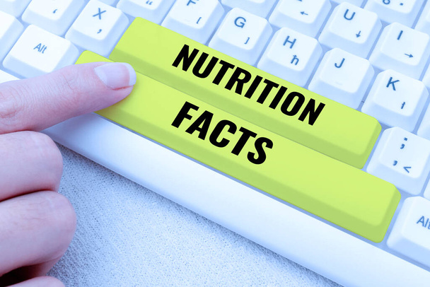 Handschrift tekst Nutrition Facts, Conceptuele foto gedetailleerde informatie over een levensmiddel s is gehalte aan voedingsstoffen - Foto, afbeelding
