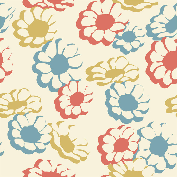 Vector flower illustration seamless repeat pattern - Διάνυσμα, εικόνα