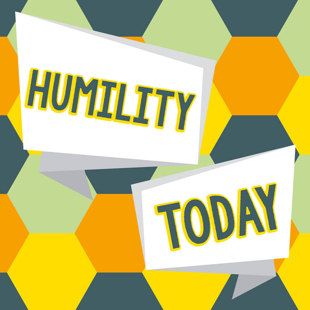 Ecrire en affichant le texte Humilité, Business concept étant humble est une vertu de ne pas se sentir trop supérieur - Photo, image