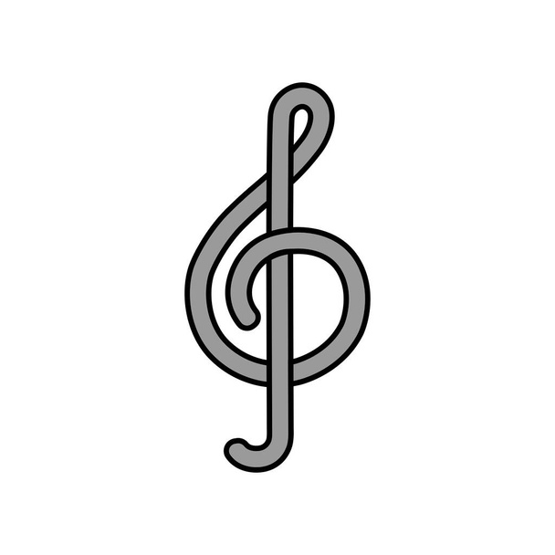 Treble clef color vector icona in scala di grigi. Segno musicale. Simbolo grafico per la musica e il suono sito web e apps design, logo, app, UI - Vettoriali, immagini