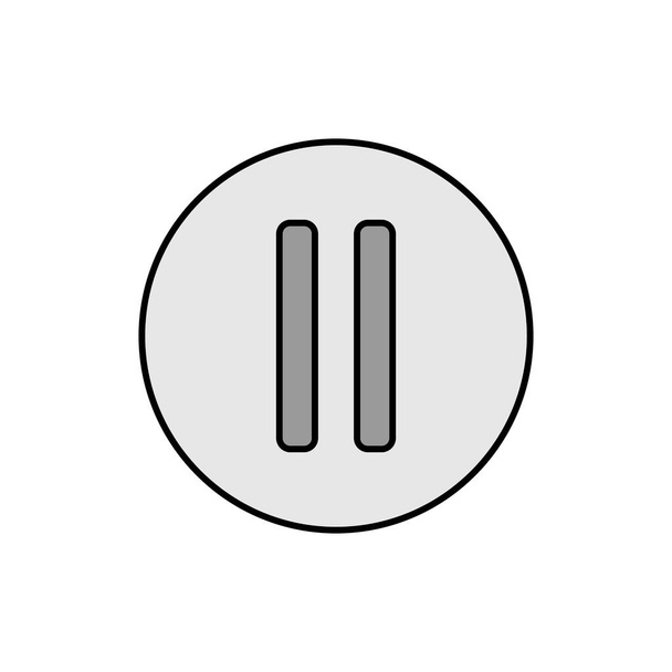 一時停止ボタンの色ベクトルフラットグレースケールアイコン。音楽やサウンドウェブサイトやアプリのデザイン、ロゴ、アプリ、 UIのためのグラフシンボル - ベクター画像
