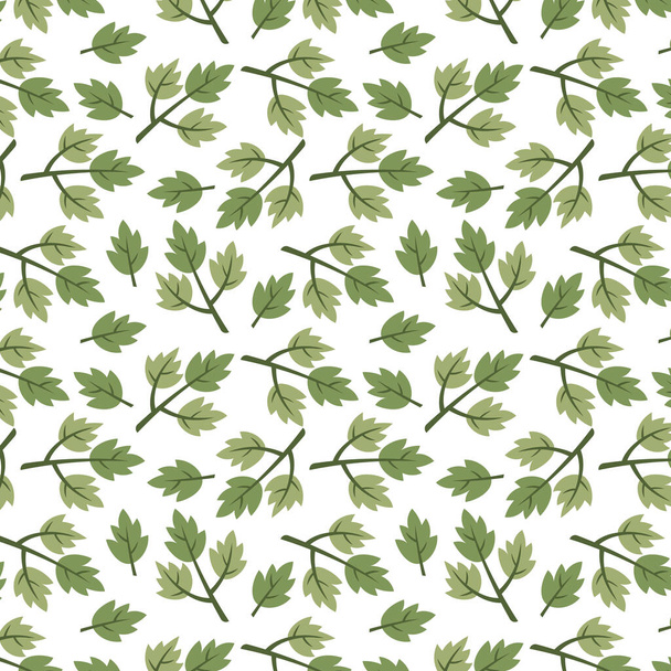 Coriander pattern wallpaper. coriander doodle symbol. - Διάνυσμα, εικόνα
