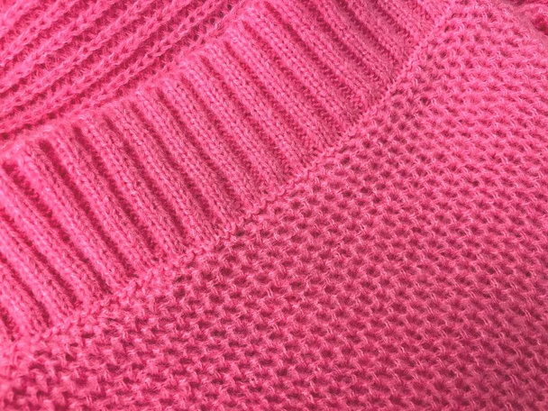 Pink sweater fabric background texture - Photo, Image