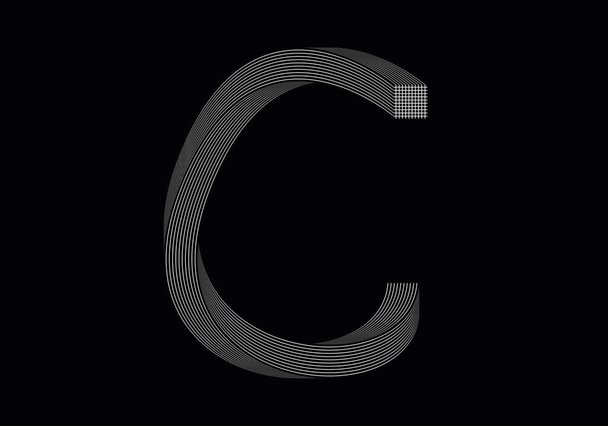 Ręcznie rysowana litera C. Streszczenie litera C. - Wektor, obraz