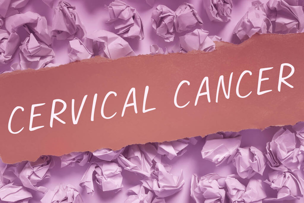 Conceptuele weergave Baarmoederhalskanker, Business concept type kanker die optreedt in de cellen van de baarmoederhals - Foto, afbeelding