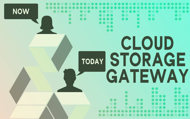 Handschrift Cloud Storage Gateway, Concept betekent Server die zich op het terrein van de klant bevindt - Foto, afbeelding