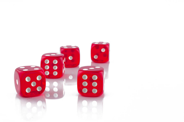 photo of red casino dice on white background - Photo, Image
