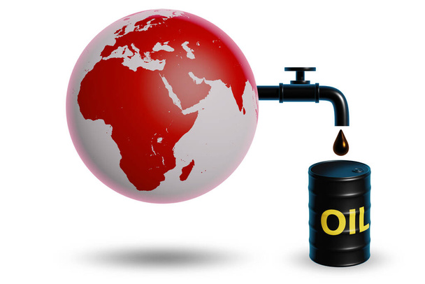 Έννοια της παγκόσμιας επιχείρησης πετρελαίου - 3d rendering - Φωτογραφία, εικόνα