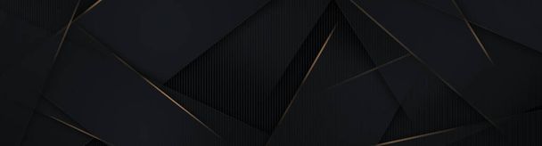Μαύρο πολυτελές φόντο με χρυσές διαγώνιες ρίγες. Σκούρο κομψό δυναμική αφηρημένη BG. Μοντέρνα γεωμετρική γκρίζα κλίση. Universal minimal 3d πώληση σύγχρονο σκηνικό. Glassmorphism deluxe γραμμές πρότυπο - Φωτογραφία, εικόνα