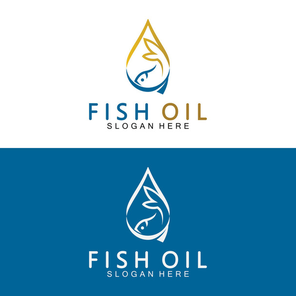 Logo wektor oleju rybnego ilustracja szablon.  - Wektor, obraz