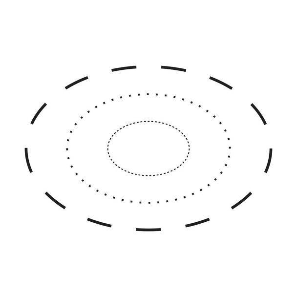 Tracer le symbole de forme d'ellipse, pointillé et pointillé élément de ligne brisée pour les enfants préscolaires, maternelle et Montessori préécriture, dessin et activités de pratique de coupe dans l'illustration vectorielle - Vecteur, image